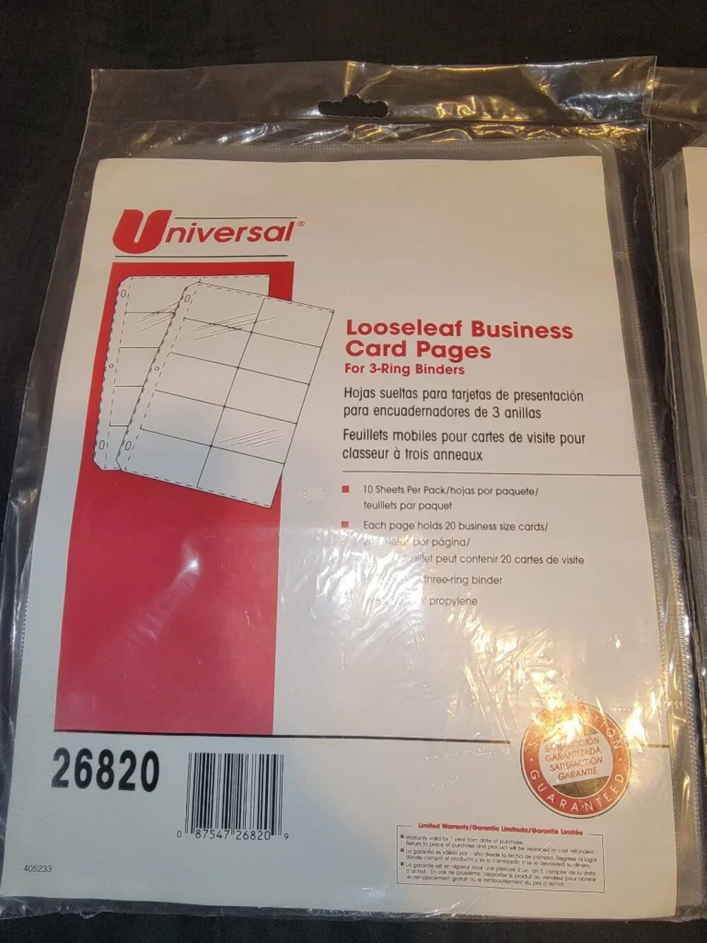 Universal Office Product 26820 Looseleaf Business Card Pages 2 Packs 10 20 Total